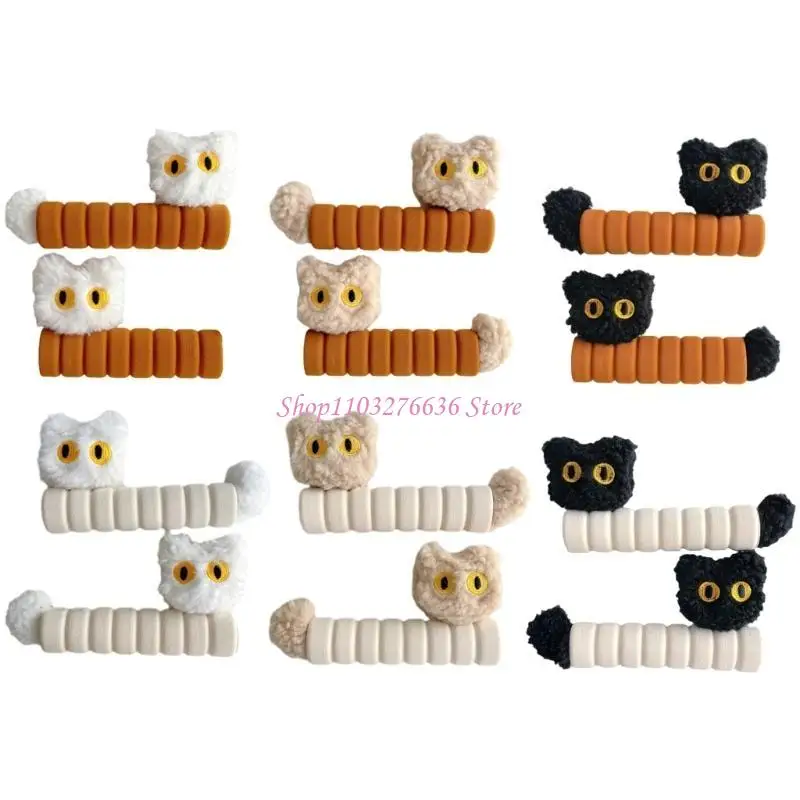 R6FD funda EVA con dibujos gatos, cubierta para manija puerta habitación, protecciones contra choques a prueba - imagen 2