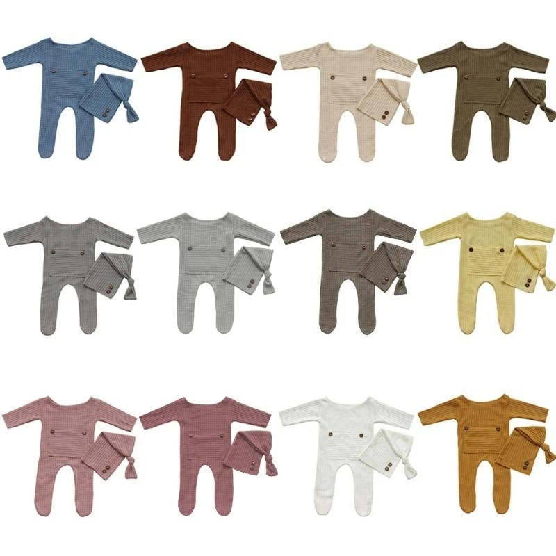 M76C accesorios fotografía recién nacido mono tejido cola larga para envolver cabeza gorro turbante