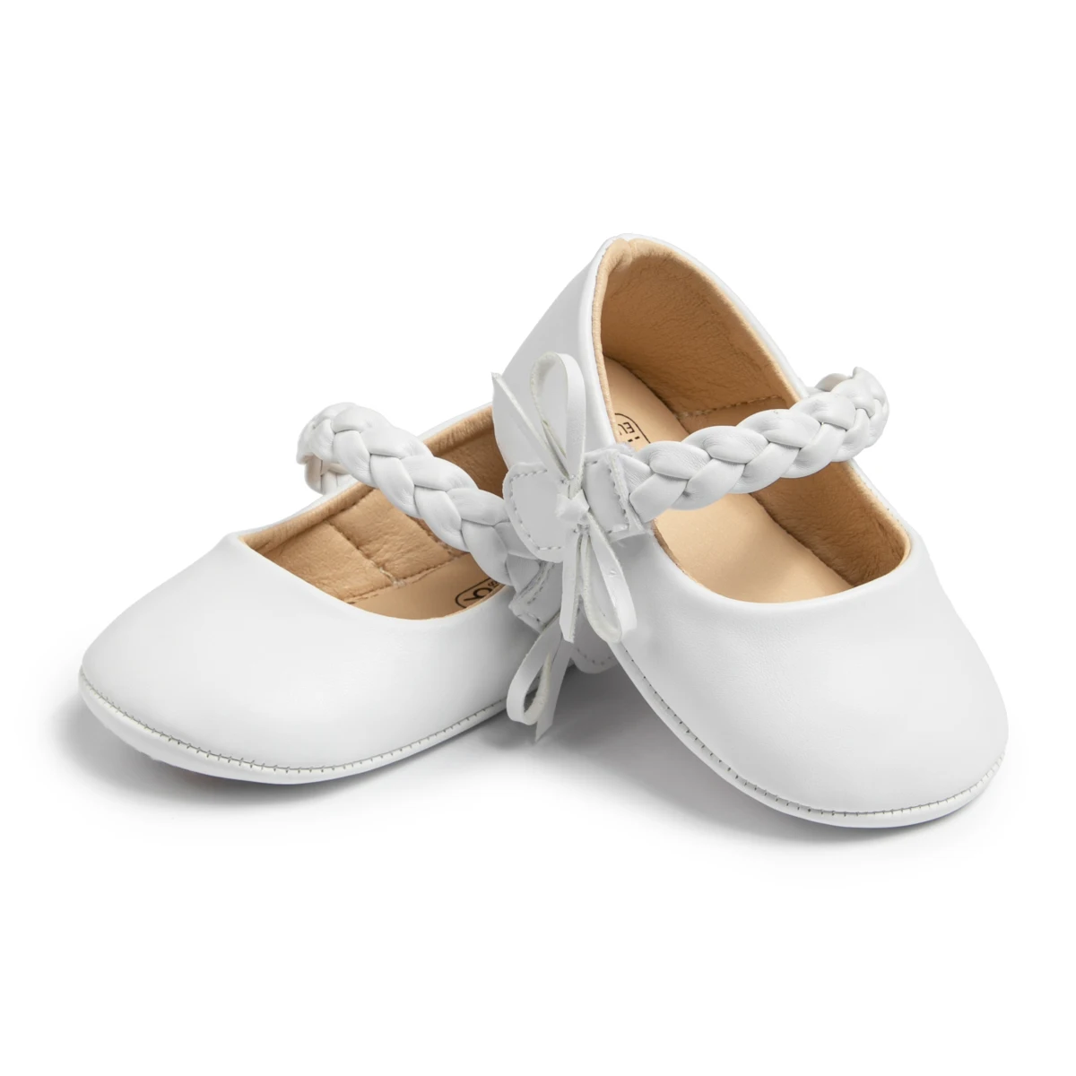 Zapatos de cuero de Color sólido para bebé, vestido de Boda de Princesa con lazo, zapatos para caminar, suela antideslizante suave de goma, primeros caminantes para niños pequeños - imagen 2