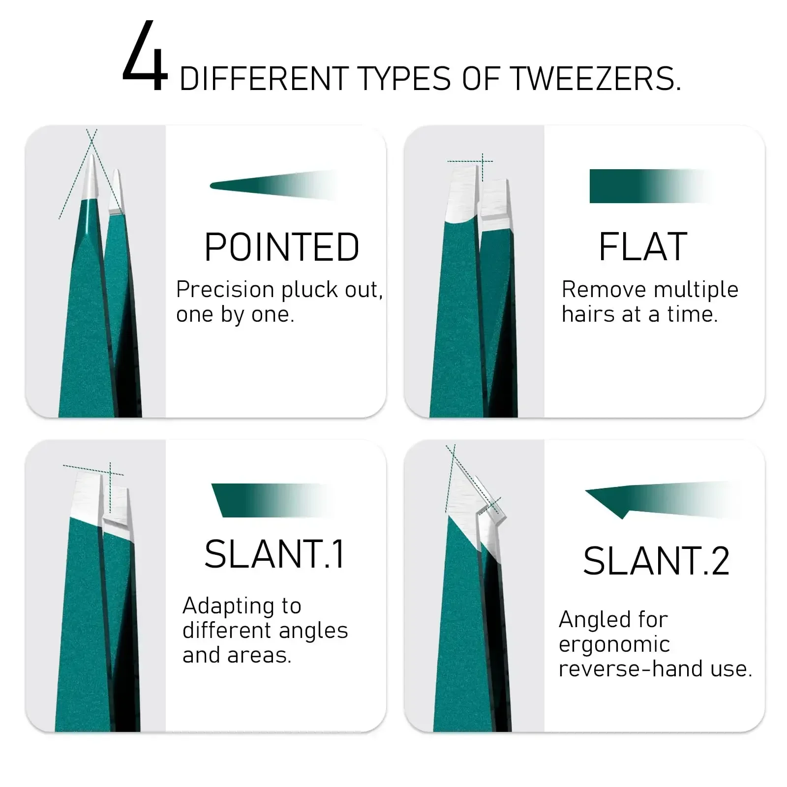 Herramientas de belleza de acero inoxidable, Clip de extracción para pinzas para pestañas y cejas, 2/4/6 Uds., pinzas de extensión de cabello de acero, maquillaje profesional colorido - imagen 5