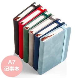 Juego de cuaderno A7 Premium de piel sintética, encuadernación con cierre elástico, 100 páginas forradas, diarios de tapa blanda, viajes/oficina/escuela