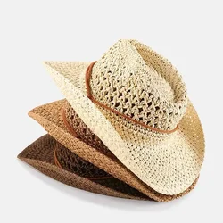 Sombrero vaquero de paja infantil – Ala ancha plegable para verano