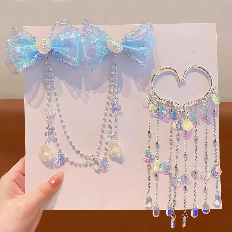 Clip de pelo infantil con diseño de hada y sirena - imagen 2