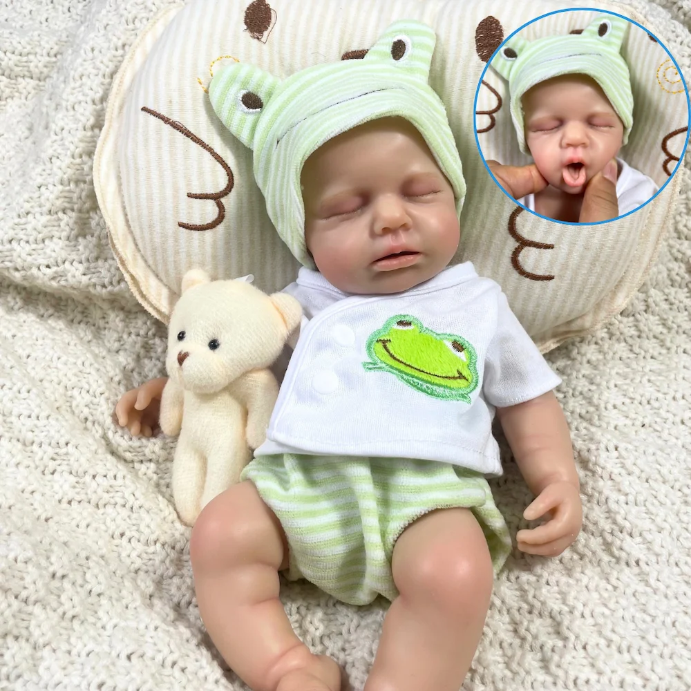 2 opciones Mini 33CM muñeca Reborn de silicona totalmente lisa LouLou niña o niño lavable silicona suave cuerpo cumpleaños regalo de Navidad - imagen 4