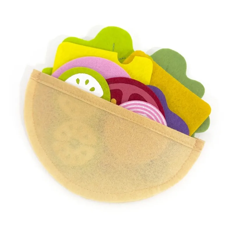 Juego de comida fieltro con sándwich y hamburguesa para niños - imagen 5