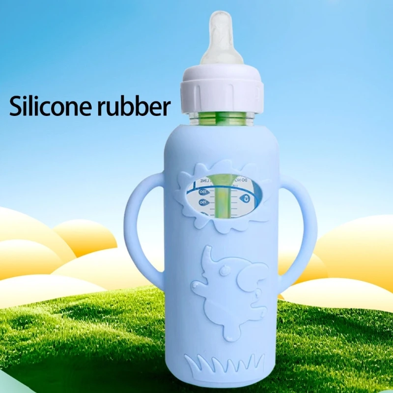 4 Uds 250/120ml cubierta de taza de silicona funda de aislamiento térmico cubierta de taza de agua antideslizante para manguitos de biberón Dr. Brown - imagen 5