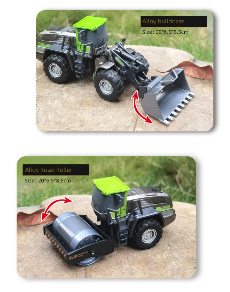 Camión fundido a presión de ingeniería de aleaciones, coche de juguete, modelo de construcción, vehículo, cargador, Tractor, grúa, excavadora, juguetes para niños, colección de regalos - imagen 5