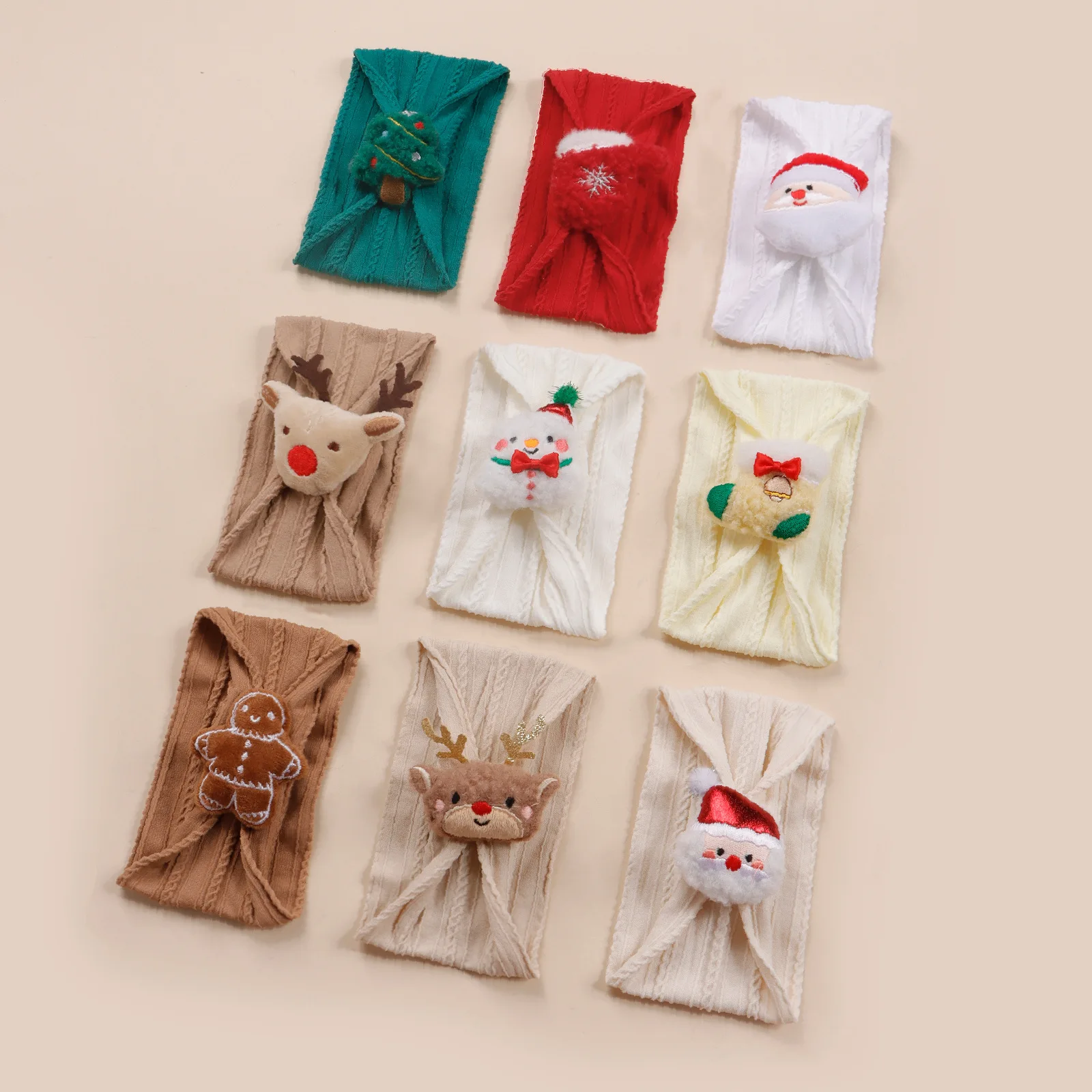 Diadema suave para niñas recién nacidas, bonito gorro de dibujos animados de muñeco de nieve y alce, turbante para la cabeza, gorro para bebés y niños, elemento de Papá Noel - imagen 2