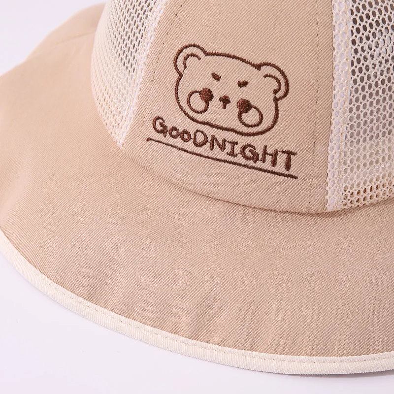 Sombrero de cubo para bebé de 1 a 3 años para niño y niña, sombrero de verano transpirable hueco para niños pequeños, sombrero de sombrilla para niño y niña, sombrero de pescador de malla de viaje suave - imagen 2