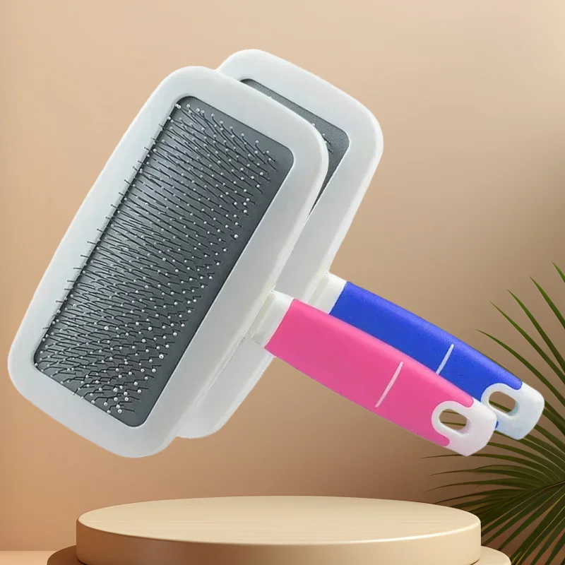 Peine de aguja para Gato, cepillo de aseo para cachorros de pelo largo, peine de limpieza para baño, suministros de herramientas de belleza para perros y gatitos