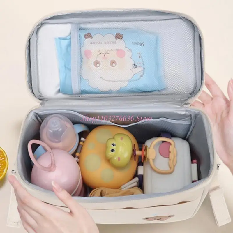 R6FD Mom Bag Travel Termal Bolsas almacenamiento alimentos Bordado BOTO CROSSBOLY HOMBO BOTELLA BOTELLA Muñeca Organizador - imagen 5