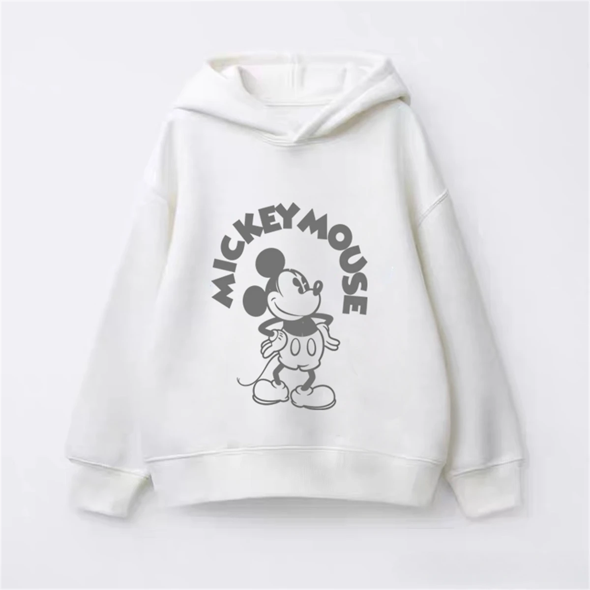 Sudaderas con capucha de Mickey Mouse, ropa informal de moda para niños y niñas, sudaderas con estampado de dibujos animados, camisetas encantadoras de manga larga con capucha de 80-140CM