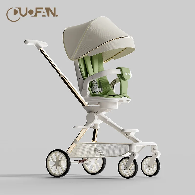 Herramienta para caminar para bebés: un cochecito de bebé plegable ligero de cuatro ruedas puede salir en ambos direcciones - imagen 4