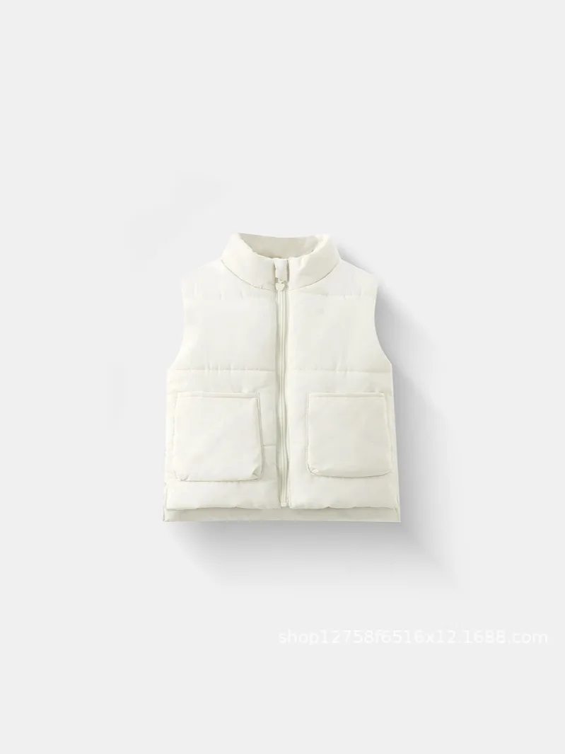 Ropa para niños de 1 a 7 años, chaleco grueso con forro para niñas, chaleco cálido para niños, chaqueta acolchada de lana sin mangas - imagen 3