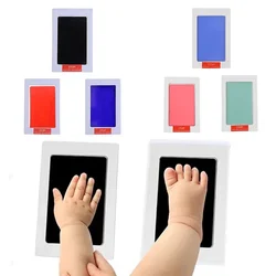 Kit de huellas de bebé recién nacido, almohadillas de tinta táctiles no tóxicas DIY, marco de fotos, huella de mano, accesorios de recuerdo para niños pequeños, Baby Shower limpio