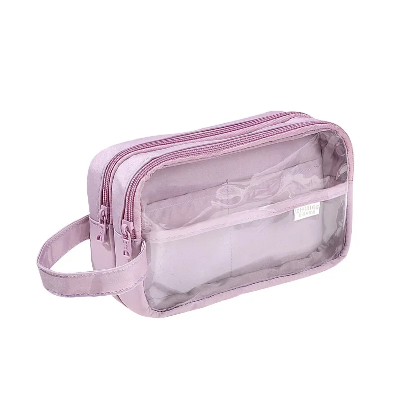 Bolsa de lápices transparente para estudiantes, bolsa de almacenamiento de suministros escolares, bolsa de papelería bonita multifuncional DIY, estuche de bolígrafo para niños, maquillaje para niñas - imagen 4