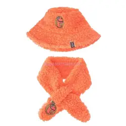 Gorro y bufanda cálida de invierno para bebé con forro en color sólido
