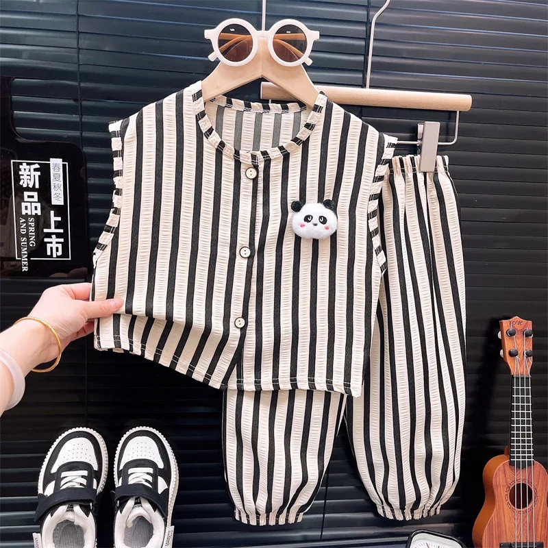 Conjunto de verano para bebé con camiseta sin mangas y pantalón corto