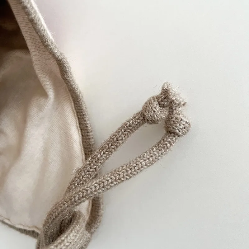 Gorro de punto para niños, gorro térmico a prueba de viento con solapa para las orejas, estilo Ins de invierno, con patrón de diamantes, gorro de ganchillo cálido para niños y niñas - imagen 4