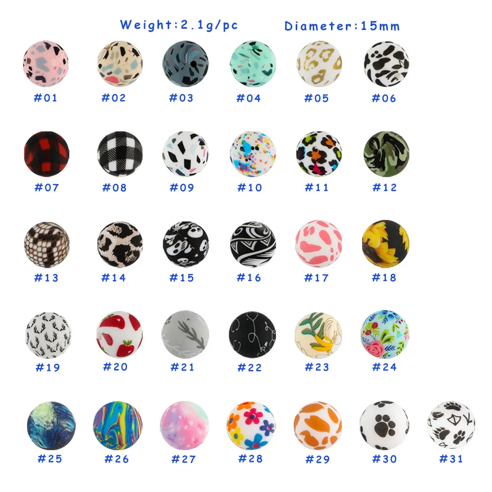 Cuentas redondas de leopardo para joyería – Manualidades infantiles - imagen 3