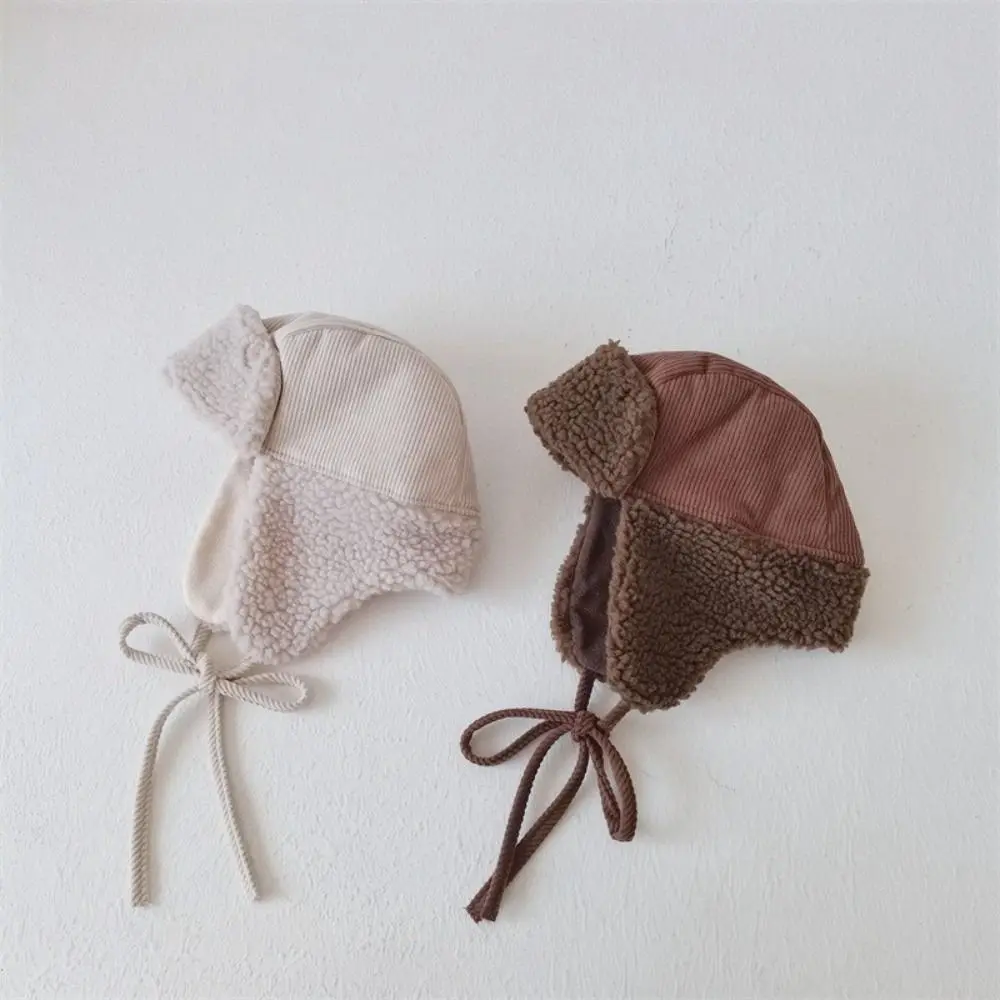 Nuevo Gorro con orejeras de pana a prueba de viento y frío, gorro con protección para los oídos, gorro cálido grueso para niños, Otoño Invierno - imagen 5