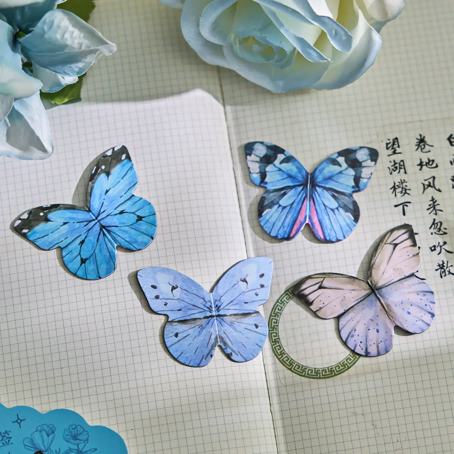 Marcapáginas magnético de mariposa, suministros de lectura, accesorios para libros, papelería estética japonesa, regalo para profesores, 4 piezas - imagen 2