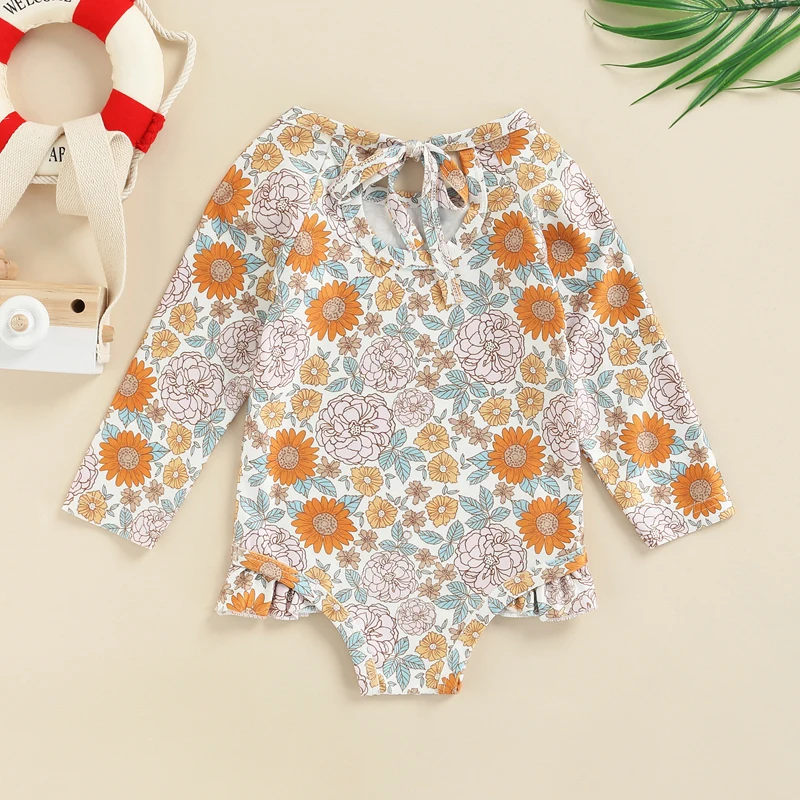 Bañador de manga larga Tregren con estampado floral para niña - imagen 3