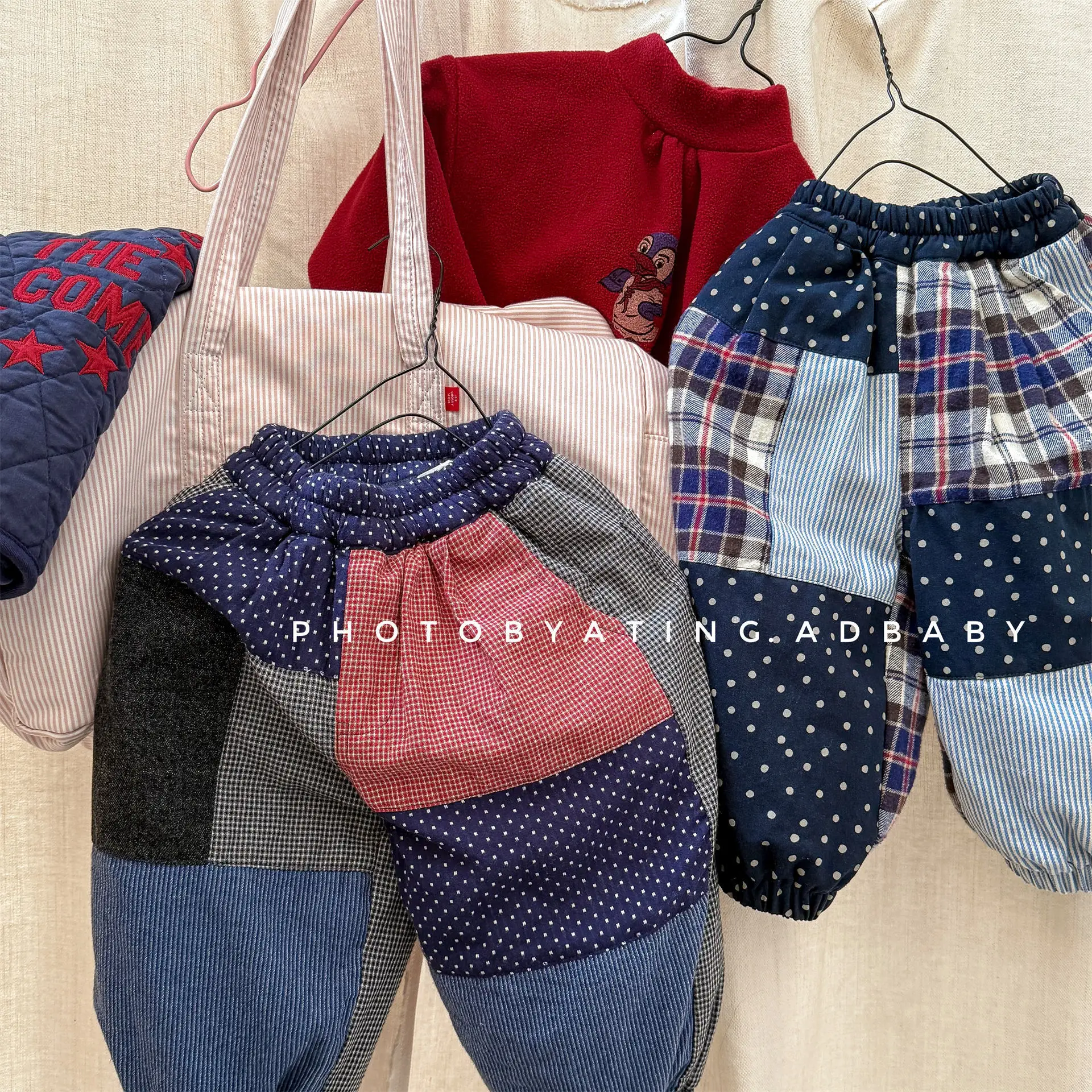 Pantalones para niños de 1 a 7 años, pantalones gruesos con forro para niñas, pantalones cálidos de lana para niños, pantalones de lunares - imagen 2