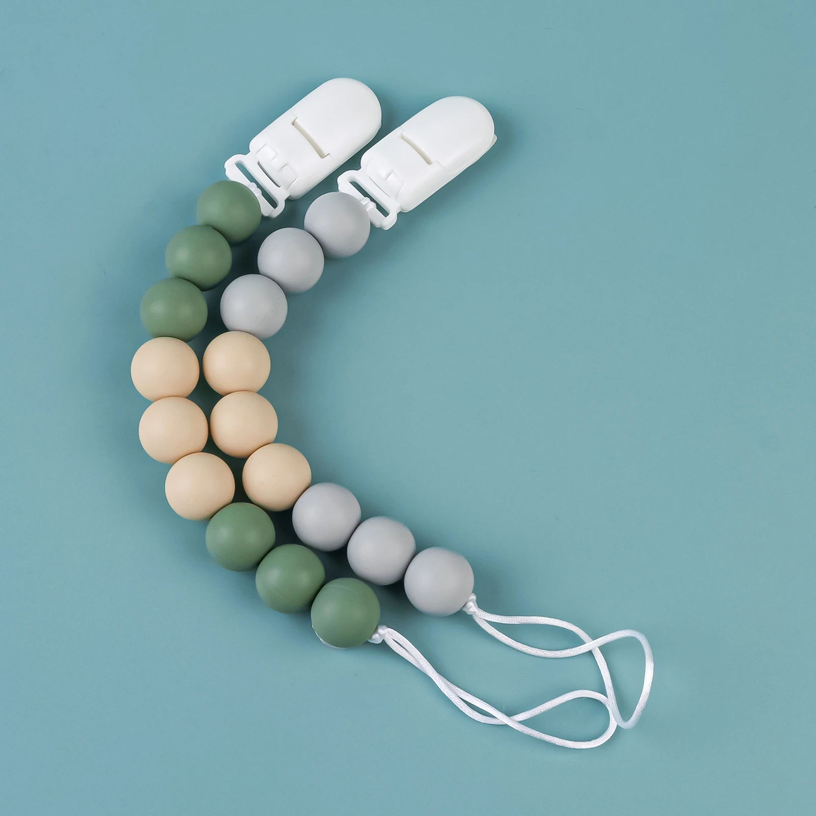 Clips de silicona para chupete de bebé, cadena anticaída para chupete, soporte para chupete infantil para fácil almacenamiento y limpieza, 2 uds. - imagen 3