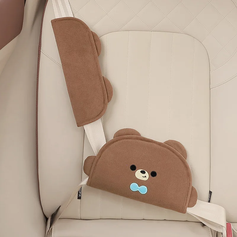 Protector de hombro para cinturón de seguridad de coche, cubierta protectora de cuello antipellizco para Interior de coche con bonitos dibujos para niños y bebés, ajustador de coche - imagen 3