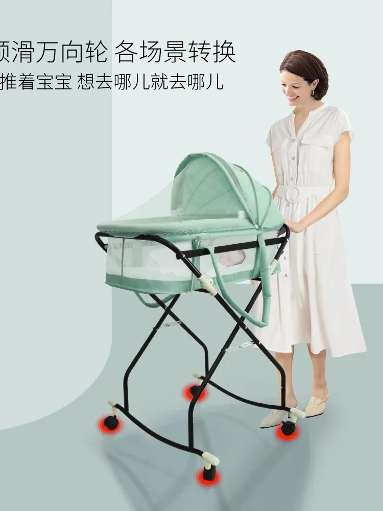 Cama en la cama, cesta infantil, plegable, montada en coche, descarga de lactancia, navaja, cesta de mano para recién nacidos - imagen 2