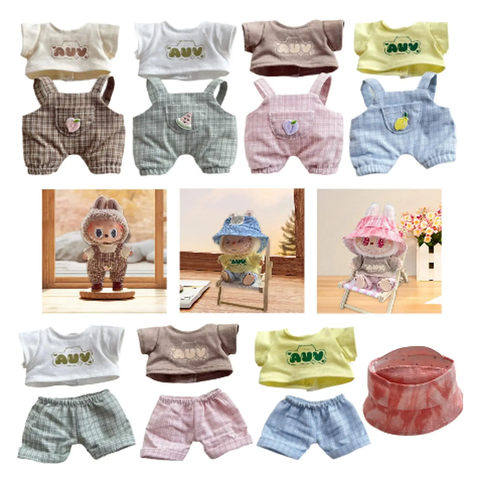 Mini 6 inch Doll Clothes,Cute Doll Clothes Suit,Birthday Gift,Comfortable,Doll Clothes Dress up for Pendant Doll Age 5-7 8-10