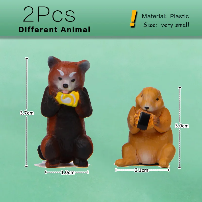 Conejo, ardilla, mapache, nutria, León marino, estatuilla en miniatura, modelo Animal, casa de muñecas para jardín, Mini adorno para el hogar, accesorio de decoración - imagen 3