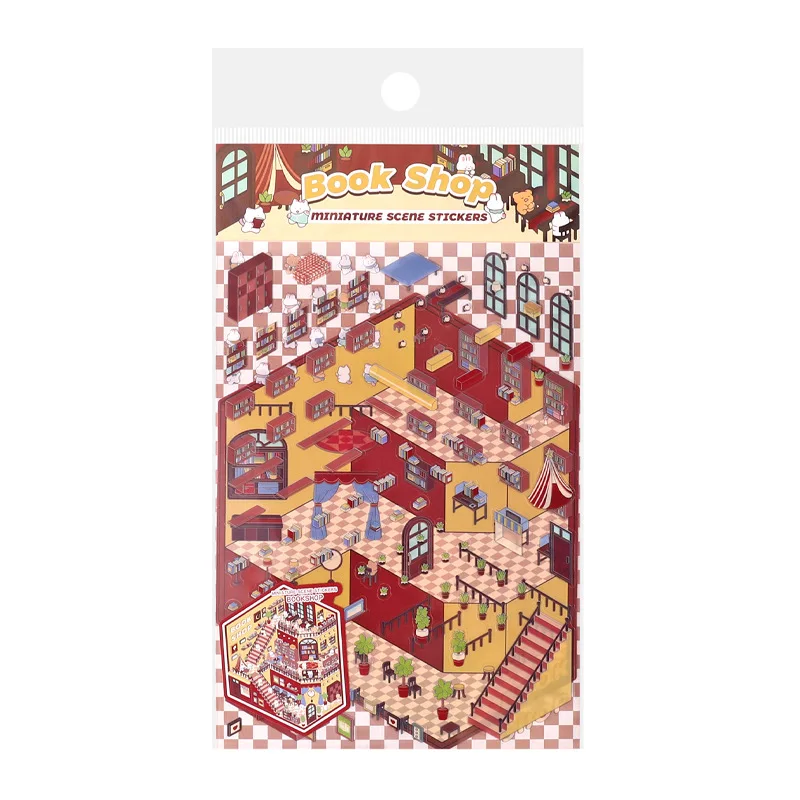 Pegatinas 3D de paisajes en miniatura para manualidades infantiles