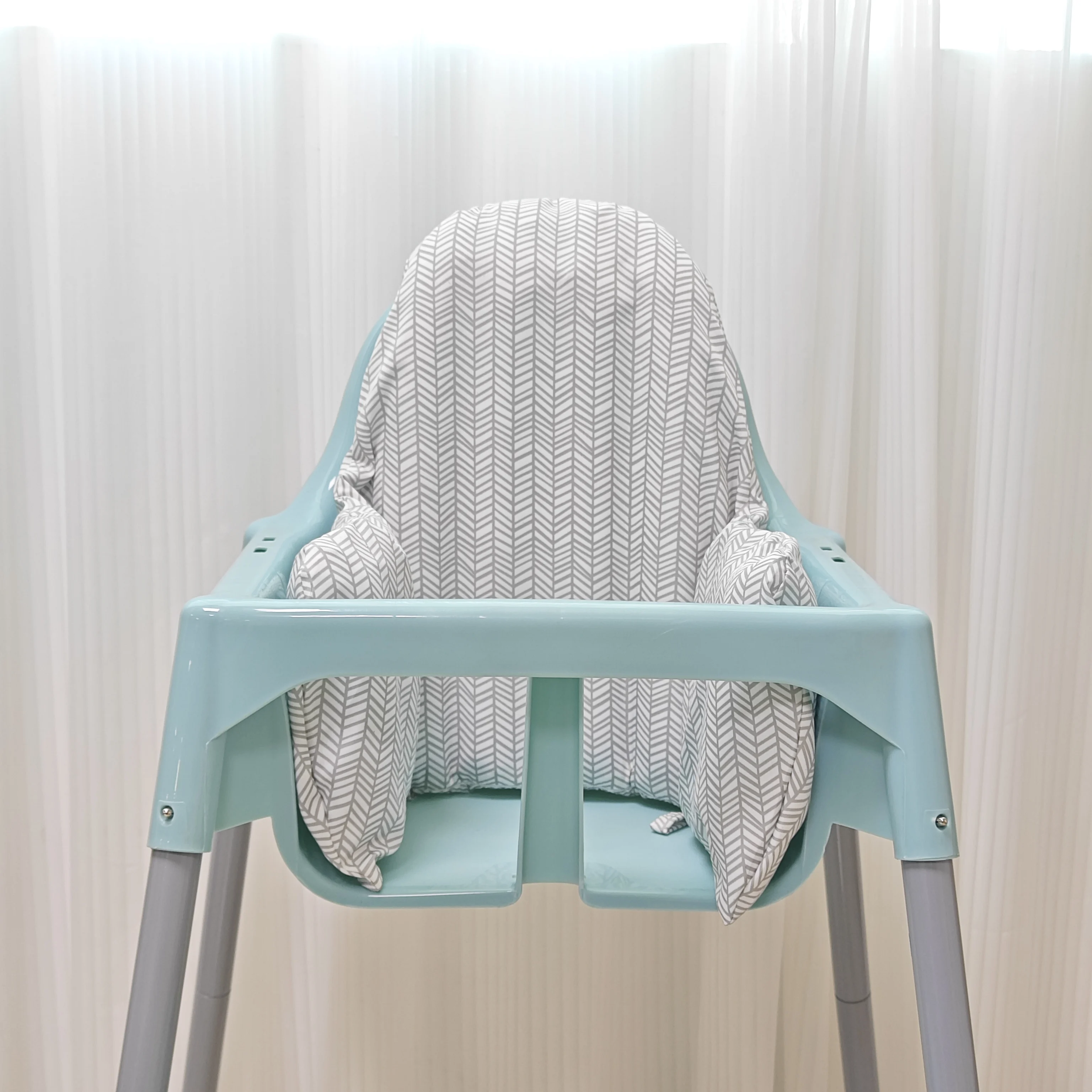 Silla de comedor para bebé, funda de asiento de doble cara con cojín trasero inflable incorporado, soporte para trona portátil - imagen 5