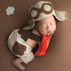Traje de aviador para bebé niño con gorra, bufanda y gafas