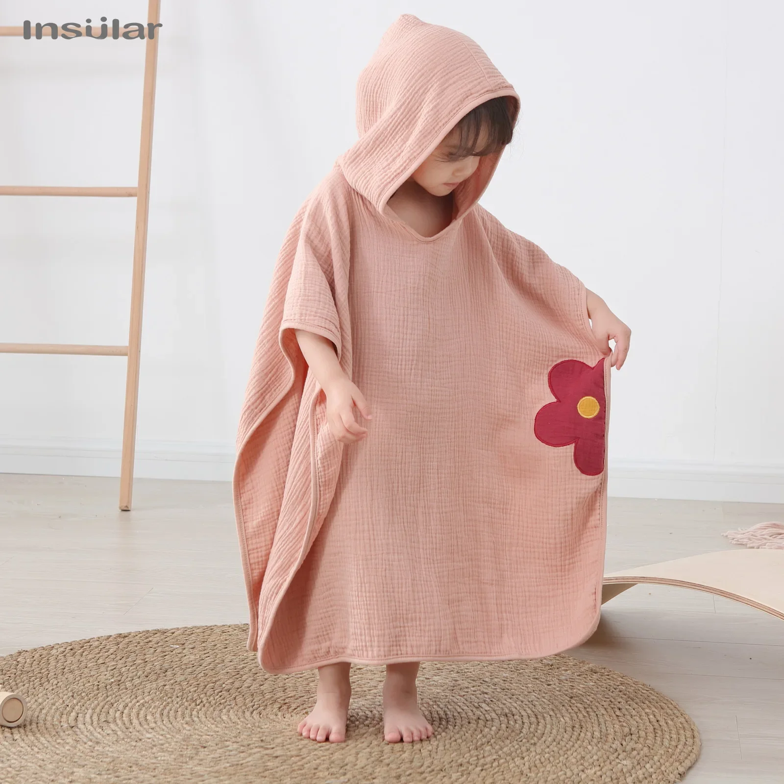 Toalla de baño de bebé de dibujos animados, toalla de playa con capucha de algodón de microfibra, capa para recién nacido, toallas, Poncho suave, material de baño para niños, toallita infantil - imagen 2