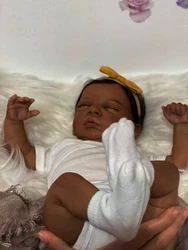 Romy muñeca reborn de bebé con piel oscura – Regalo Navidad