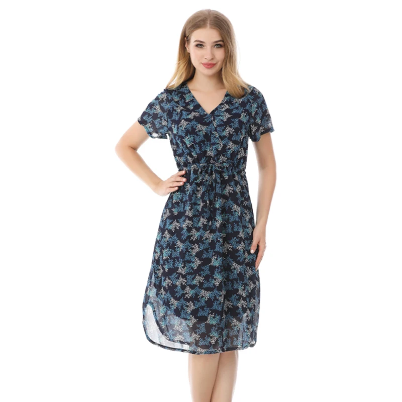 Ropa de maternidad de verano para mujeres embarazadas, vestido de lactancia, ropa de lactancia de gasa fresca, vestido informal con cintura ajustable - imagen 4