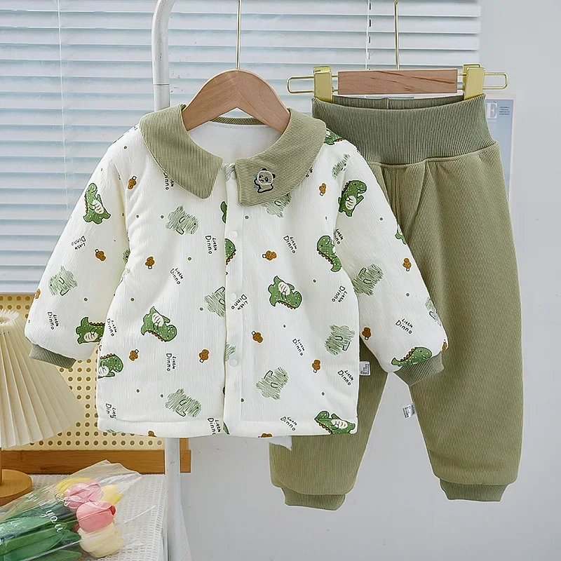 Abrigo de invierno niña con conjunto chaqueta y pantalón acolchados - imagen 4