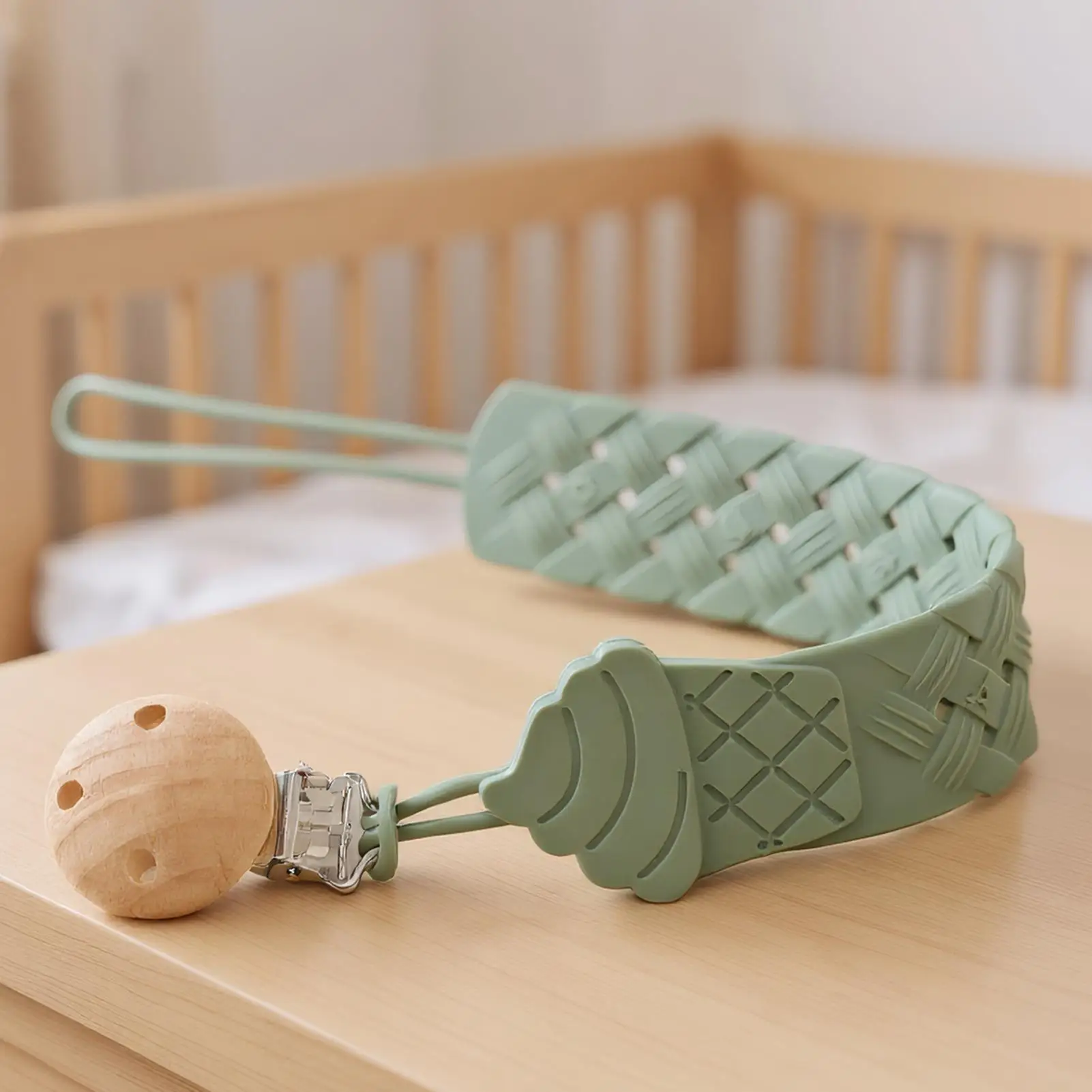 Clips para chupete para bebé niña, mordedor para niño pequeño, Clip para chupete calmante suave con textura para calmar comodidad, cuna para coche, guardería - imagen 4