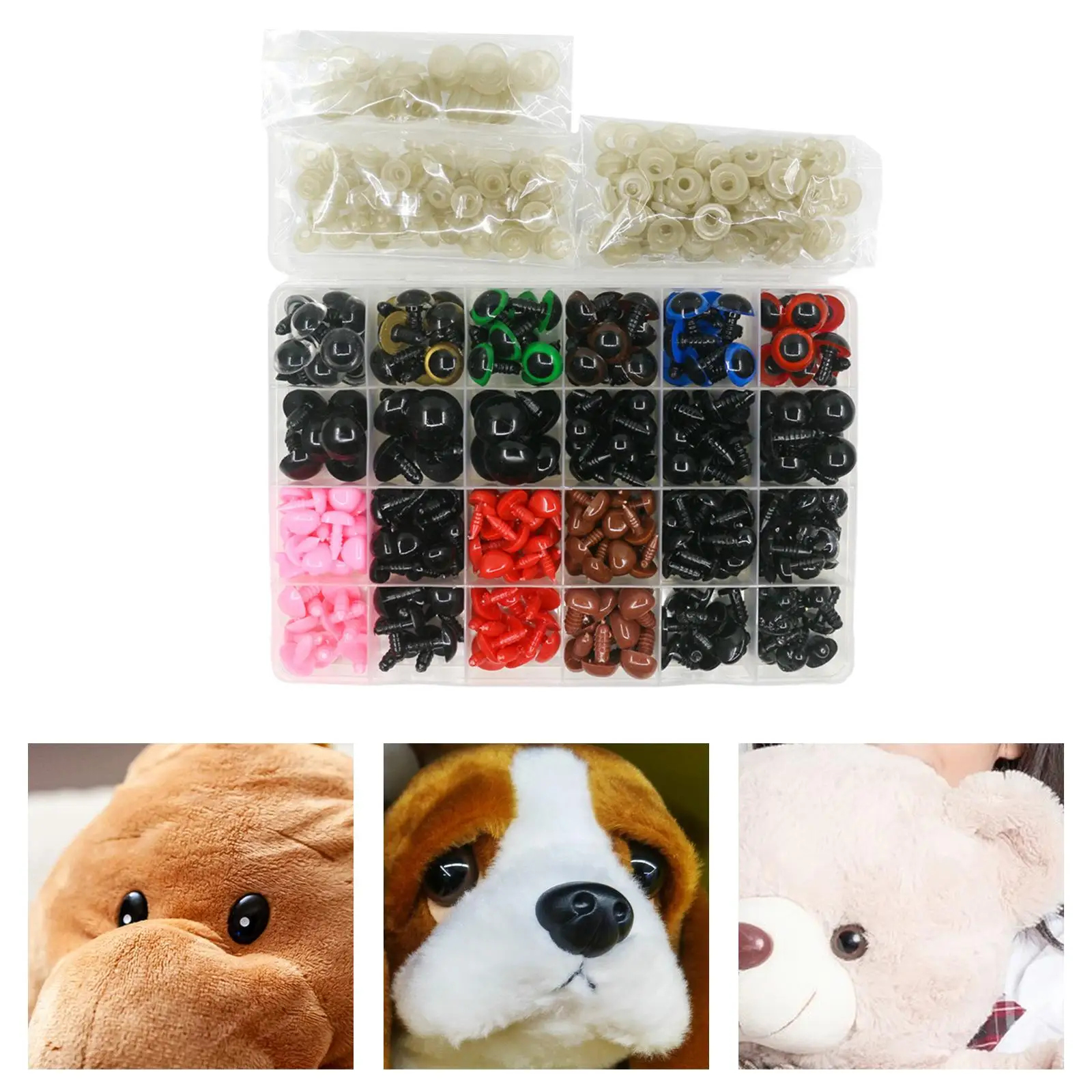 604Pcs Eyes and Noses, Craft Eyes and Nose for Stuffed Doll Toy Eyes for Stuffed Animals, Crochet Toy Accessories