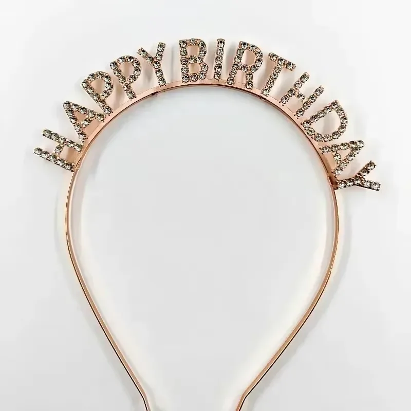 Diademas para el pelo con corona de diamantes de imitación de cristal de feliz cumpleaños para niños y niñas, diadema de aro, Tiaras para fiesta de boda, accesorios de joyas para el cabello - imagen 5