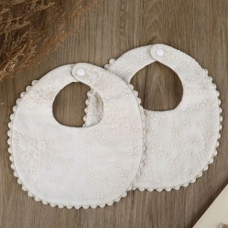 Linda toalla para saliva con babero para bebé 360 ° Baberos bandana con absorción giratoria, paños para eructar, algodón beige suave y absorbente