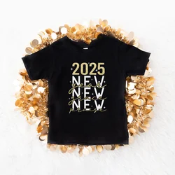 Camiseta de Año Nuevo para niños, camisa divertida de Navidad, 2025