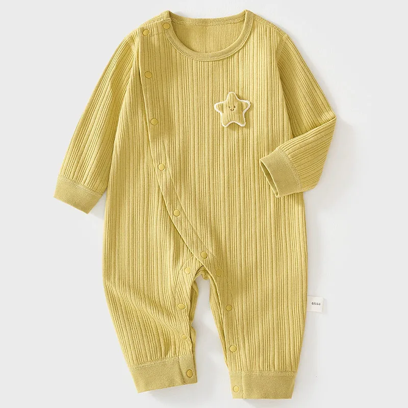 Ropa de otoño para niña, monos de manga larga de algodón bonitos con dibujos animados informales coreanos, artículos para recién nacidos, trajes para niño pequeño B260