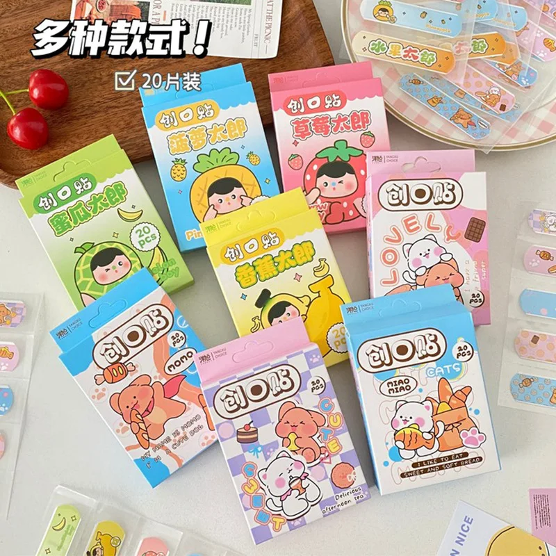 20 piezas en una caja impermeable y transpirable tirita para heridas al aire libre portátil hogar vendaje autoadhesivo yeso