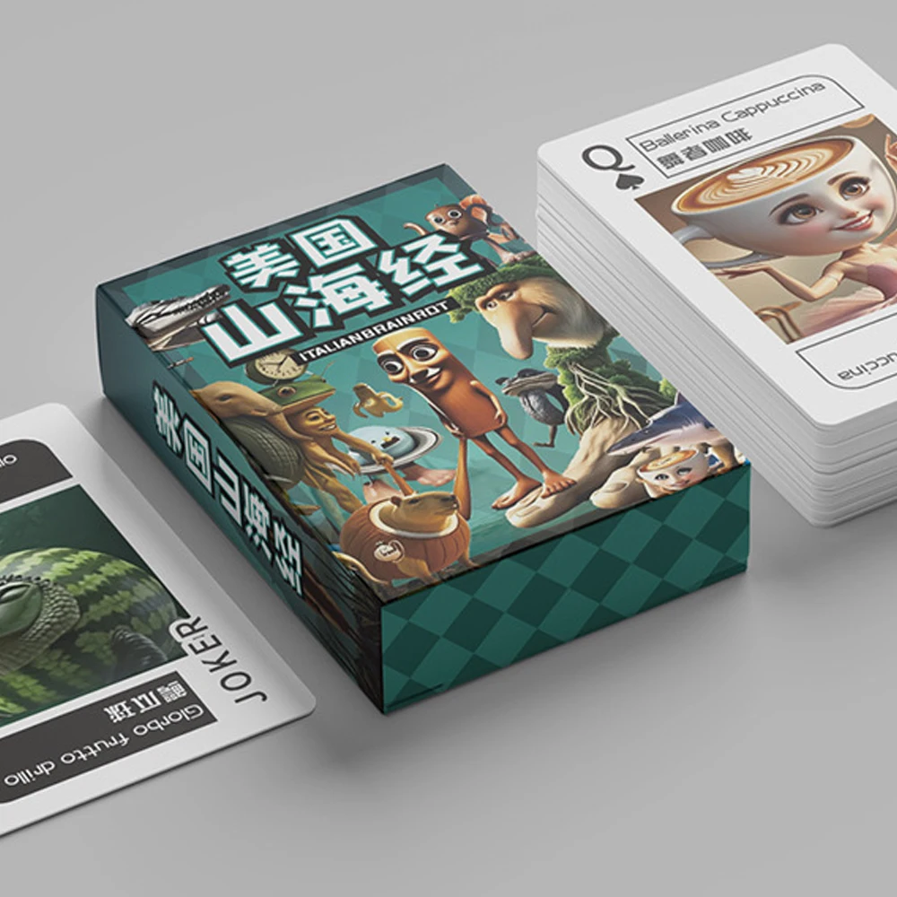 Tung Tung Tung Sahur Tralalero Tralala cartas italianas Brainrot cartas clásicas juego de mesa juguetes de ocio y entretenimiento - imagen 4