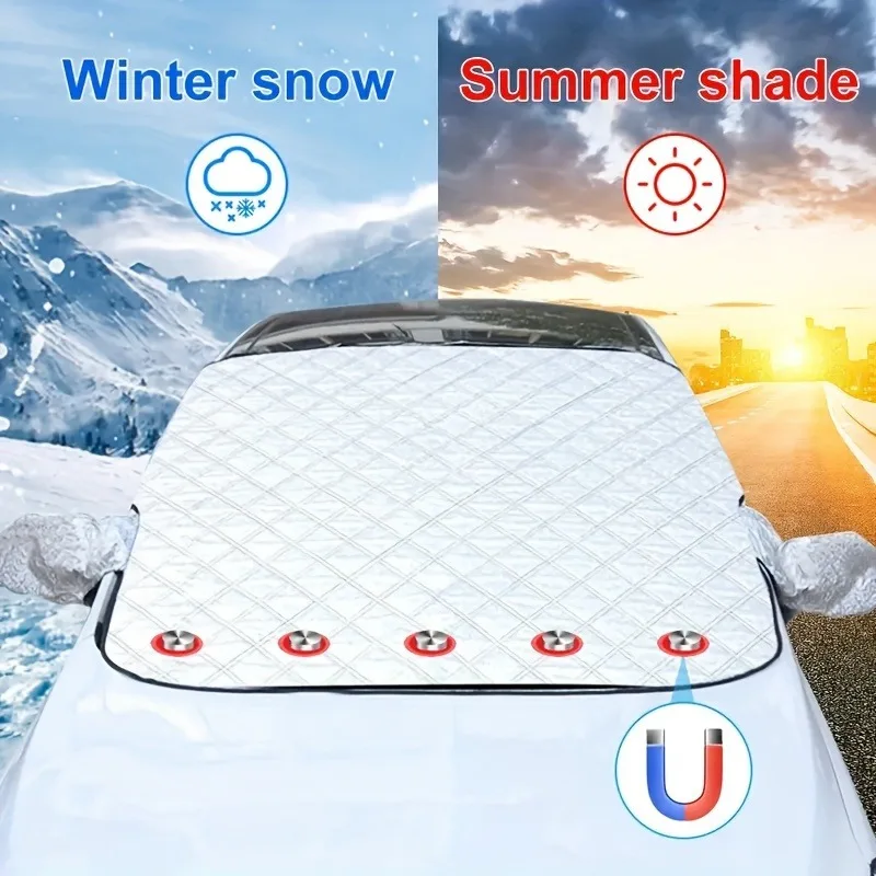 Cubierta parasol para parabrisas de coche: universal engrosado para las cuatro estaciones, protector contra la nieve y la escarcha, regalo perfecto para el día de San Valentín - imagen 4