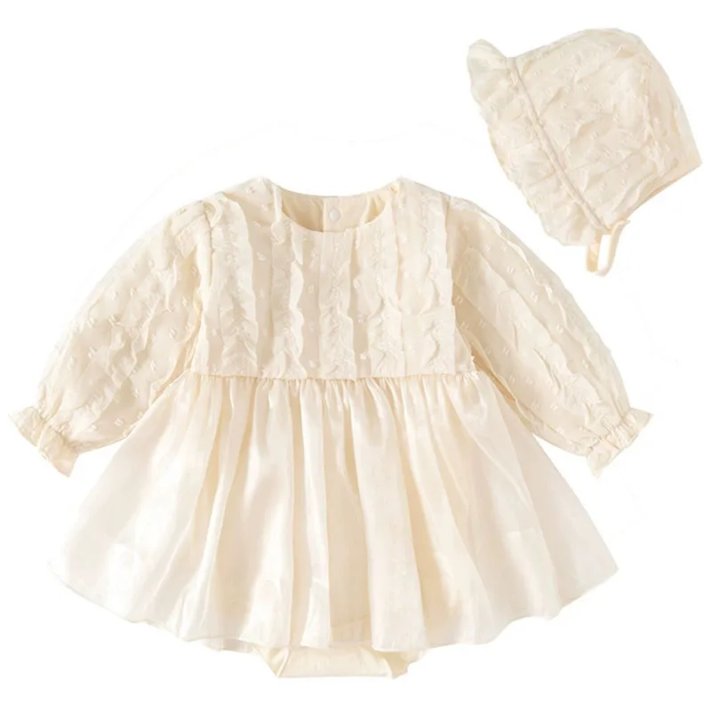 Vestido princesa rosa manga larga para niña – Incluye sombrero - imagen 4